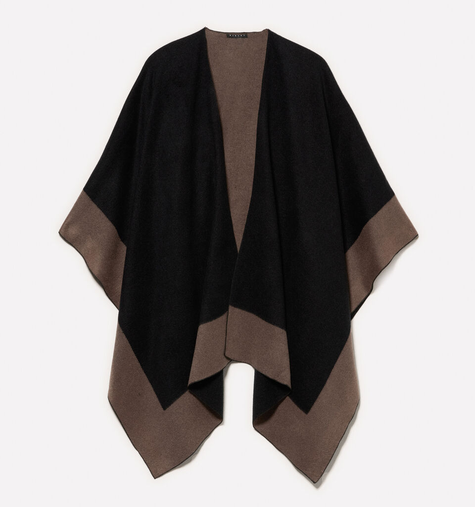 Black cape with contrast - null - Black | Sisley image number 5